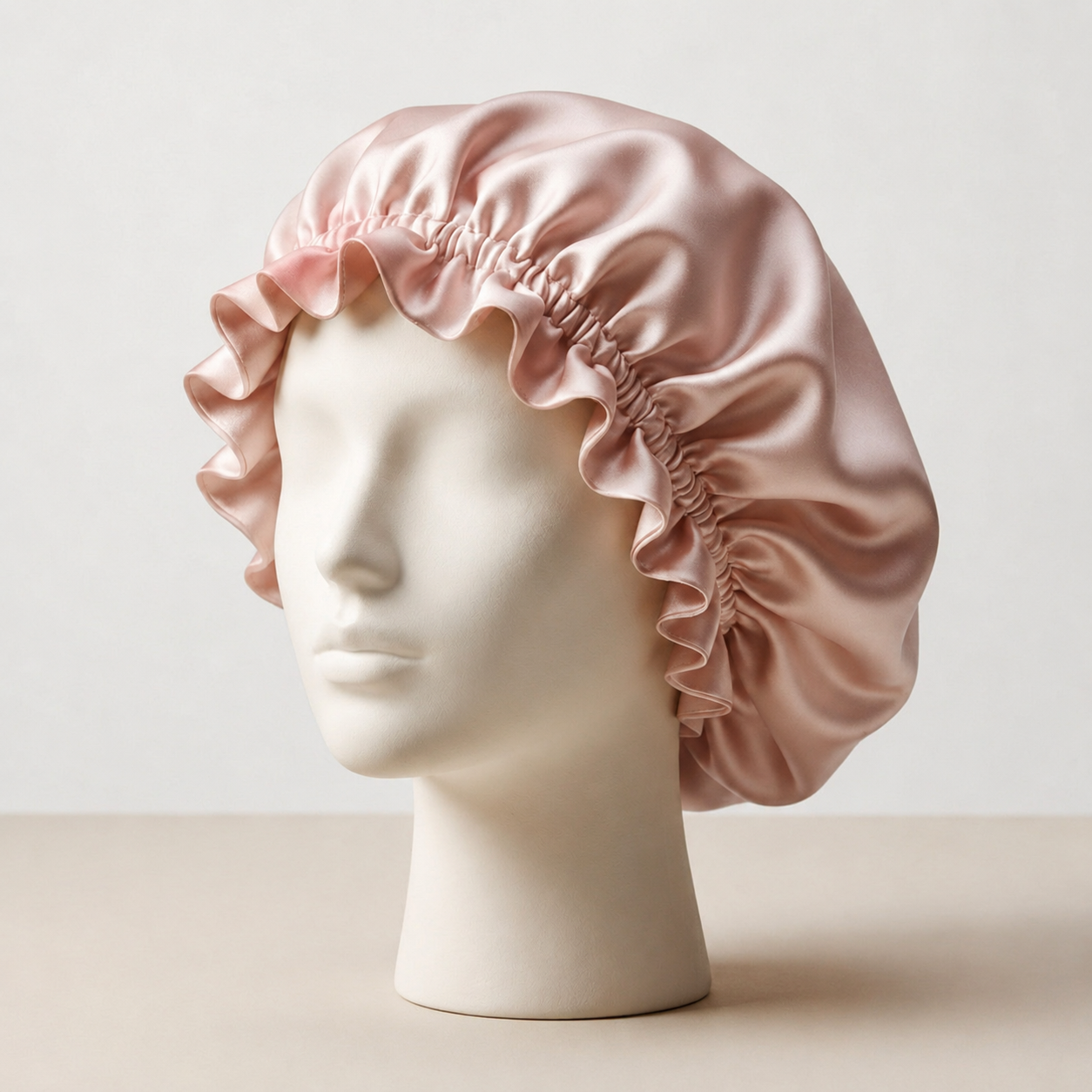 Bonnet de Nuit en Soie de Mûrier Double Volant