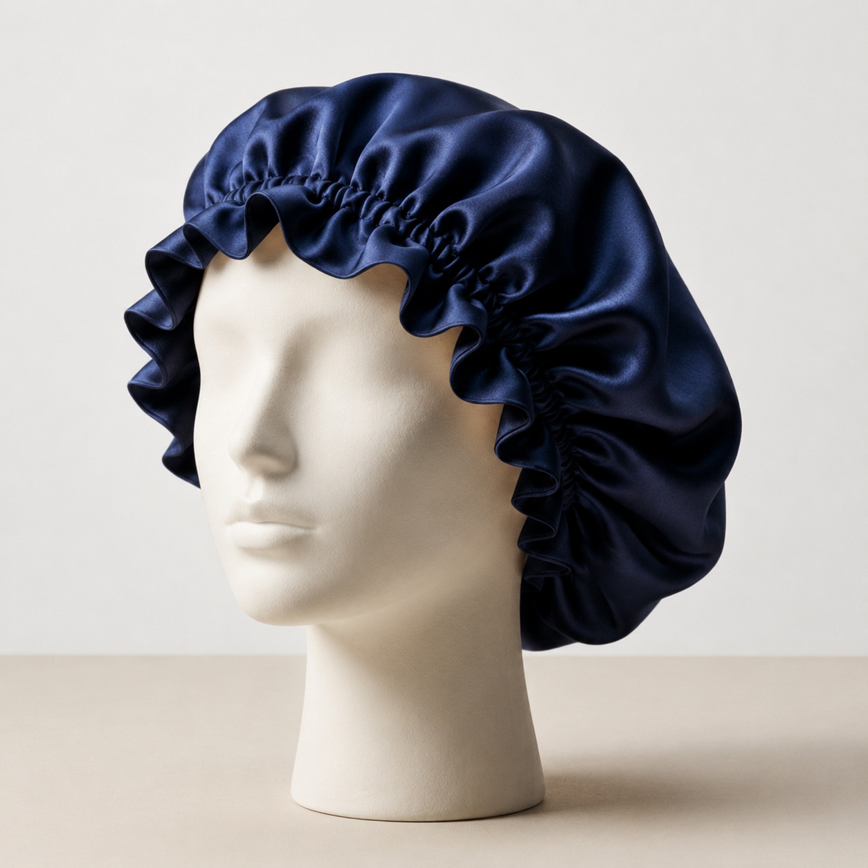 Bonnet de Nuit en Soie de Mûrier Double Volant