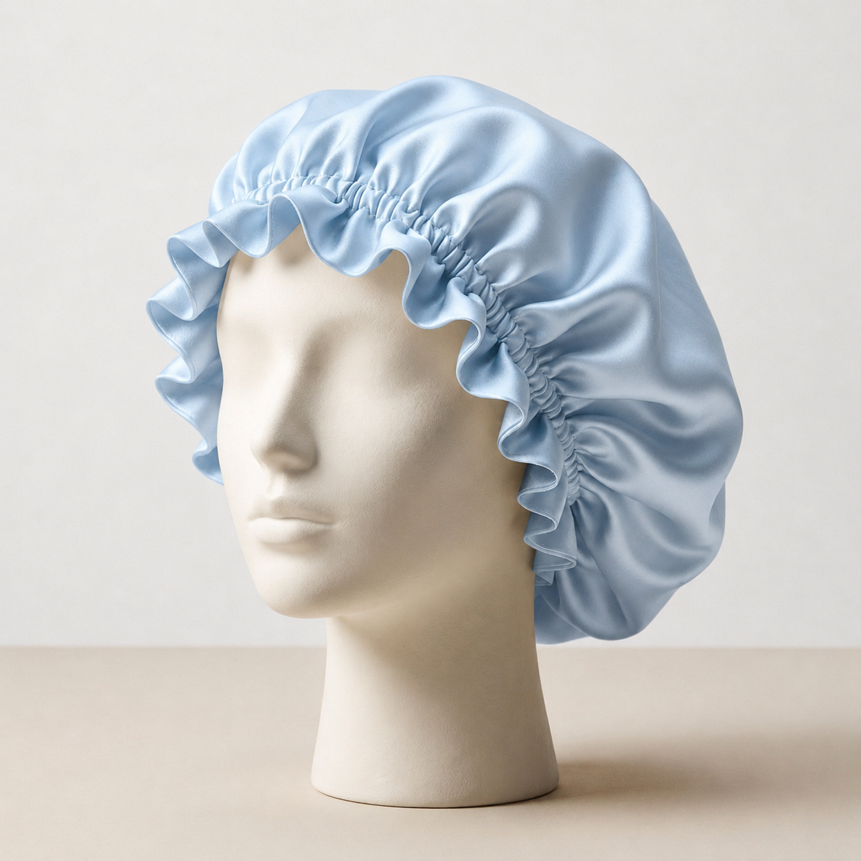 Bonnet de Nuit en Soie de Mûrier Double Volant